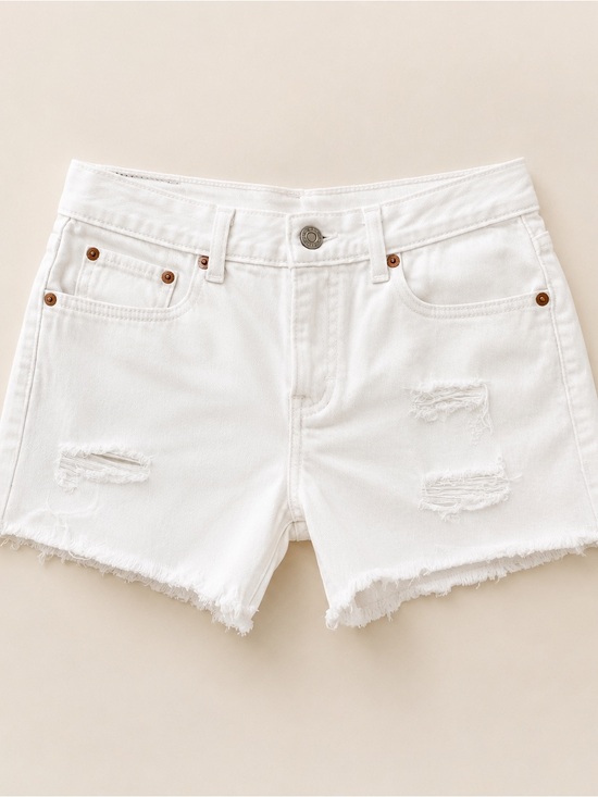 Levi's Pants - Levi’s White Distressed Denim Shorts | Frayed Hem | Size 29/Girls 16 NWOT